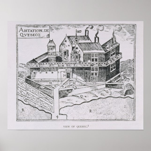 Póster Visão de Champlain do Quebec (Frente)