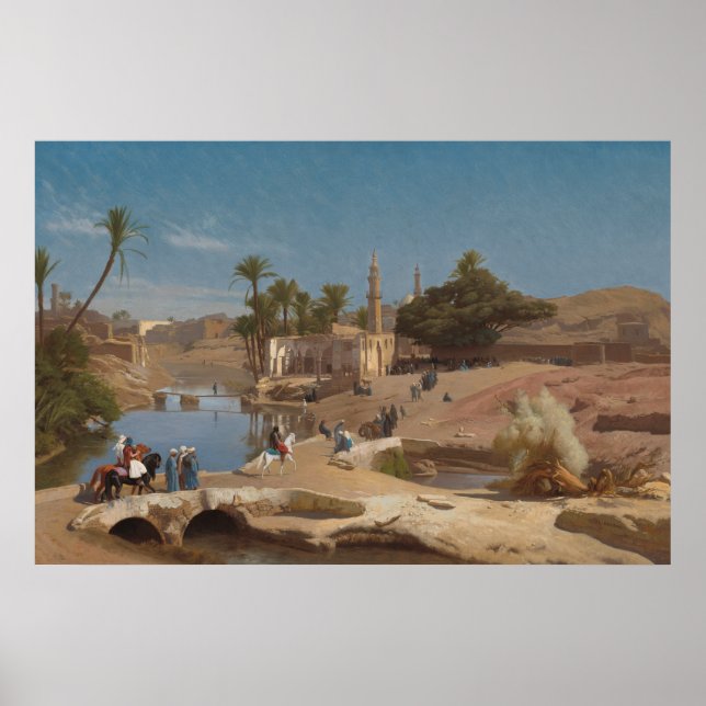 Póster Visão de Medinet El-Fayoum por Jean-Léon Gérôme (Frente)