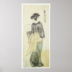 Póster Visão de trás de Beauty Ohisa, Utamaro, 1792