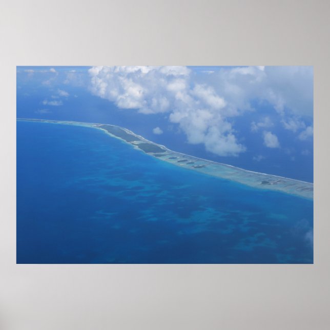 Poster Visão do avião da ilha Rangiroa (Frente)