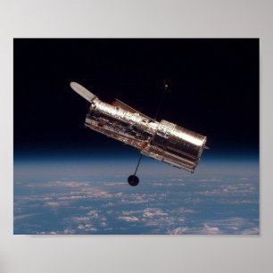 Poster Visão do telescópio Hubble da descoberta do Shuttl