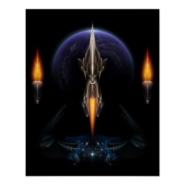 Póster Visão Do Voo Em Poster Preto Perfeito (Frente)