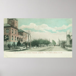 Póster Visão Exterior da Biblioteca Pública nos Papais no