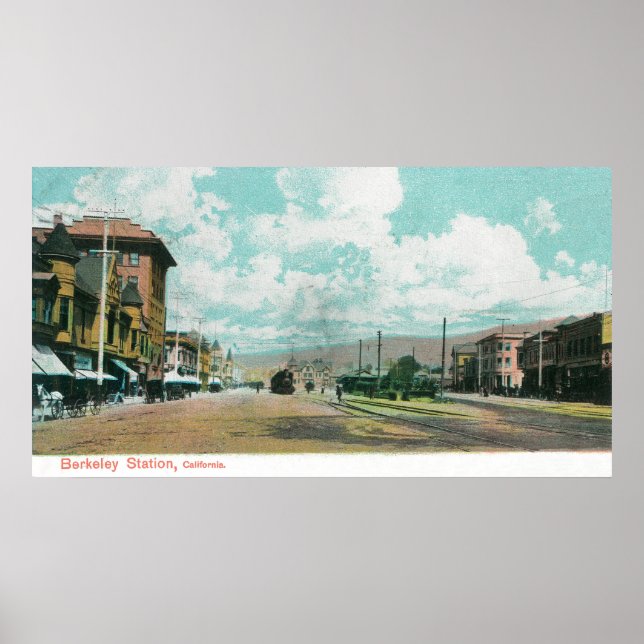 Póster Visão Exterior da Estação de Berkeley, Berkeley, C (Frente)