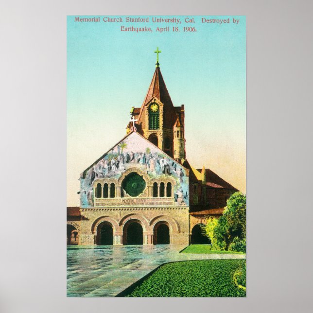 Póster Visão Exterior da Igreja Memorial em U (Frente)