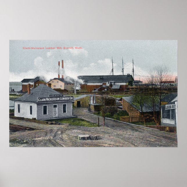 Poster Visão Exterior de Clark-Nickerson Lumber Co (Frente)