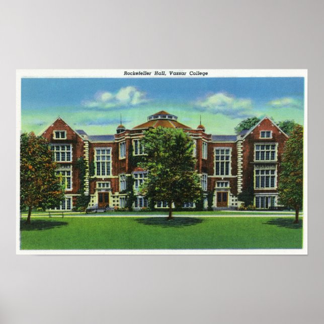 Póster Visão Exterior de Rockefeller Hall, Vassar (Frente)