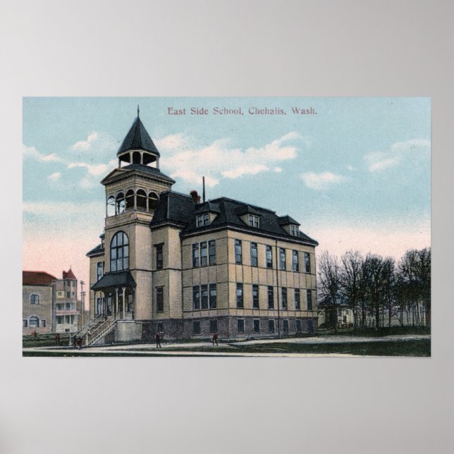 Poster Visão Exterior do Bldg do East Side School (Frente)