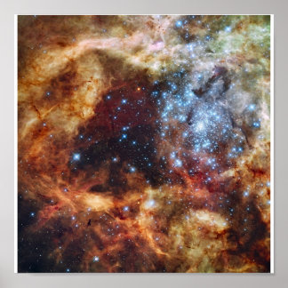 Póster Visão Festiva de Hubble de uma Grande Regi de Form