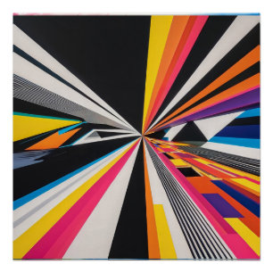 Póster Visão Futurística Illusão Óptica Colorida