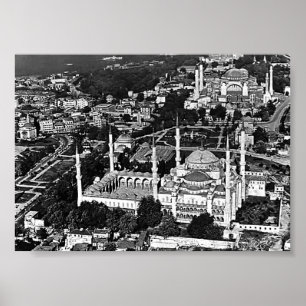 Poster Visão geral da mesquita azul de Istambul na Turqui