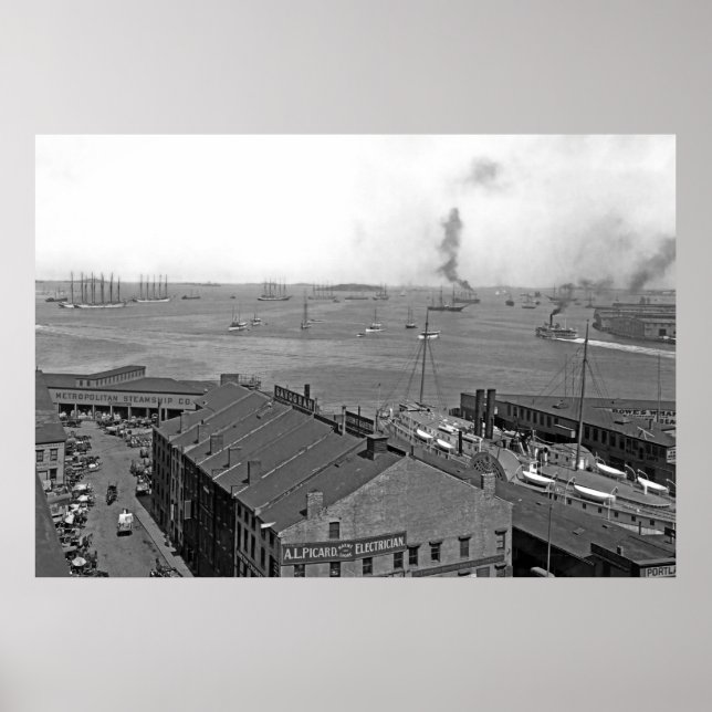 Póster Visão geral do Porto de Boston (Frente)