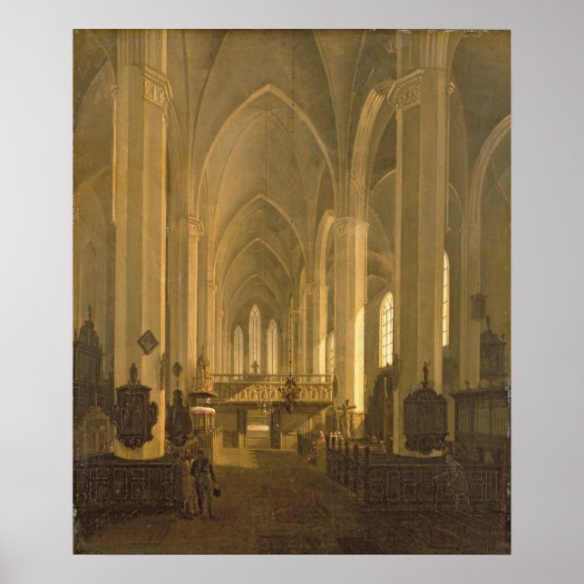 Poster Visão interior das Ruas. Igreja de John em Hamburg (Frente)