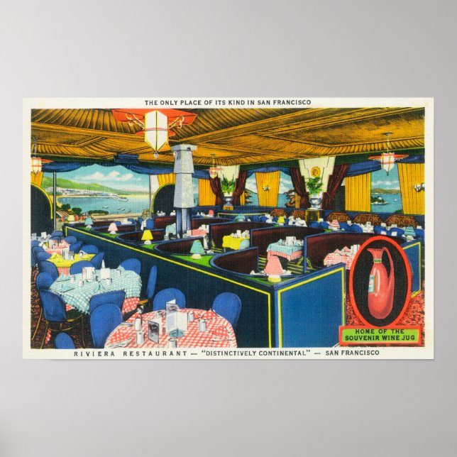 Póster Visão interior do restaurante Riviera (Frente)
