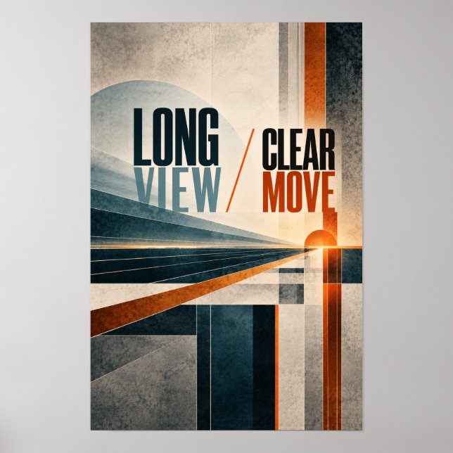 Poster Visão Longa Movimento Claro Tipografia Moderna Est (Frente)