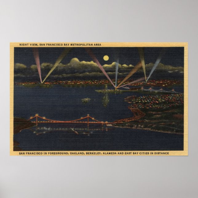 Poster Visão Noturna da Área Metropolitana de Bay (Frente)