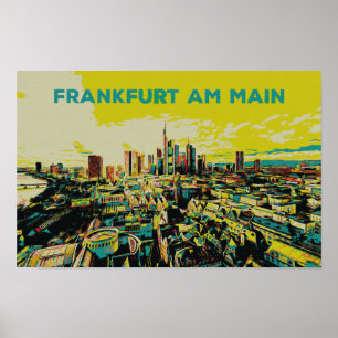 Poster Visão Panorâmica da Ilustração de Frankfurt