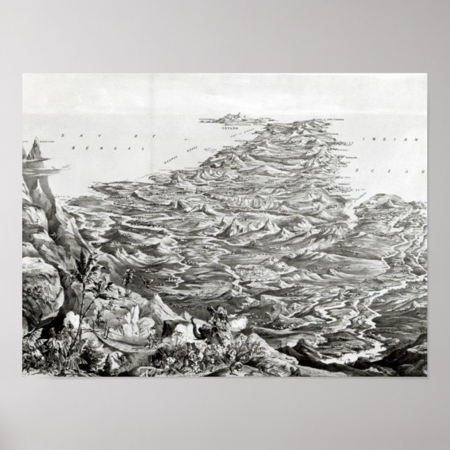 Póster Visão panorâmica da Índia (Frente)