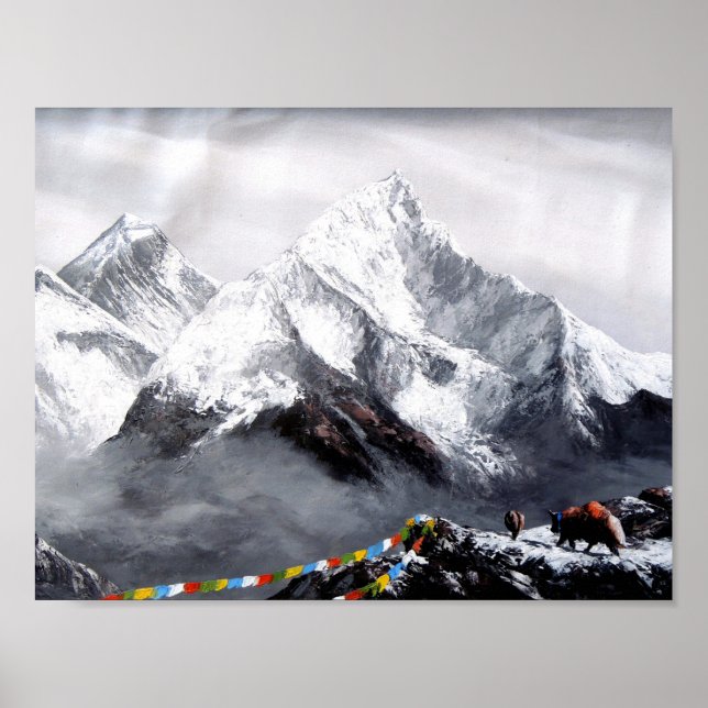 Poster Visão Panorâmica Da Montanha Everest (Frente)