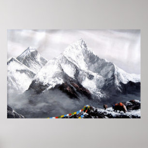 Póster Visão Panorâmica Da Montanha Everest
