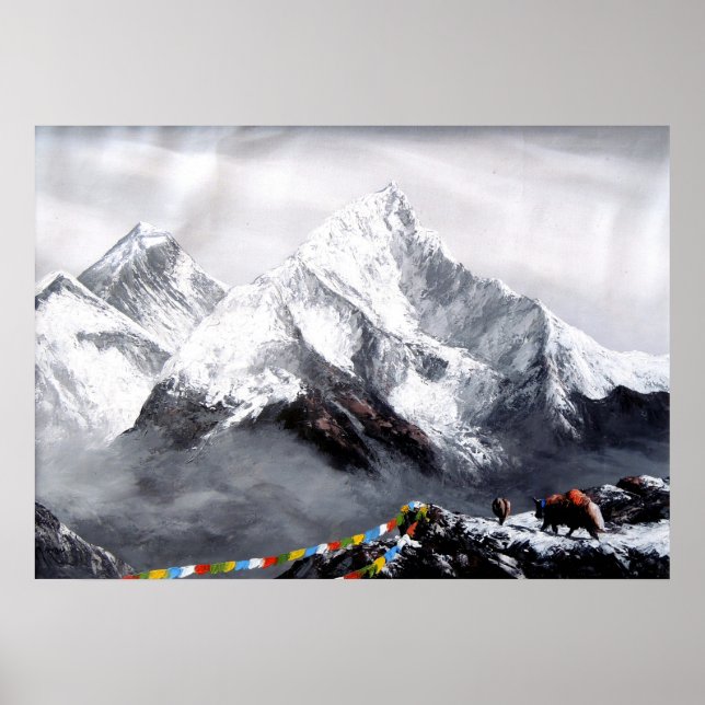 Poster Visão Panorâmica Da Montanha Everest (Frente)