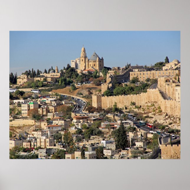 Poster Visão Panorâmica de Jerusalém em Israel (Frente)