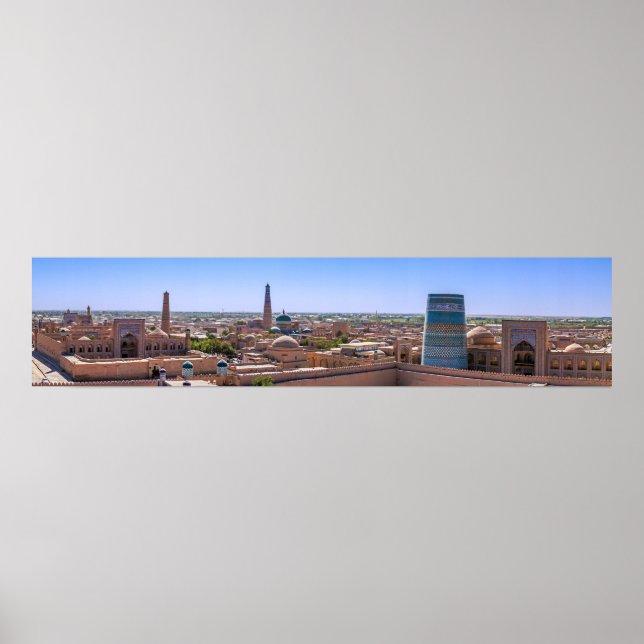 Poster Visão panorâmica de Khiva - Usbequistão (Frente)