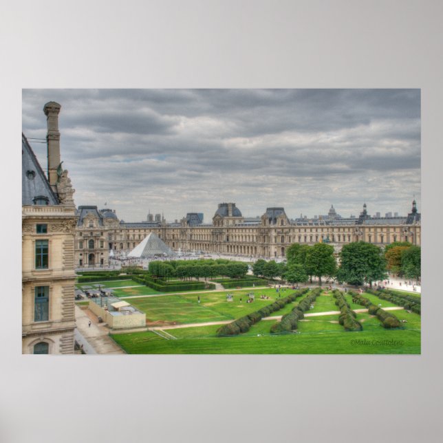 Póster Visão panorâmica Musee du Louvre (Frente)