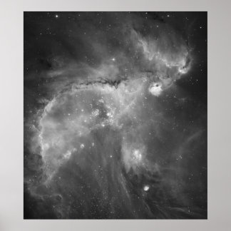 Póster Visão Preta e Branca do Hubble do Universo