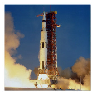Póster Visão Terrestre da Nave Espacial da Missão Lunar
