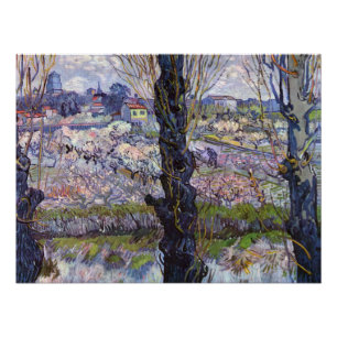 Póster Visão Van Gogh dos Pomares Flores de Arles
