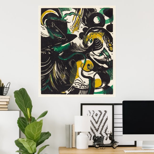 Poster Visão vívida da expressão de Franz Marc - Gênesis (Escritório em casa)