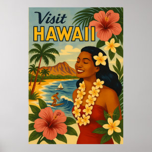 Poster Visita de Meados do Século ao Turismo do Havaí Art