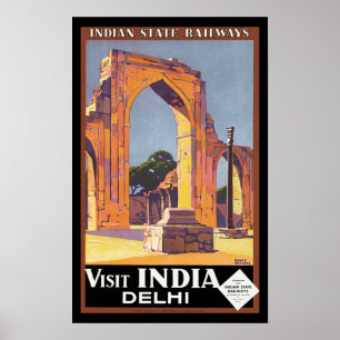 Póster Visita India - Deli