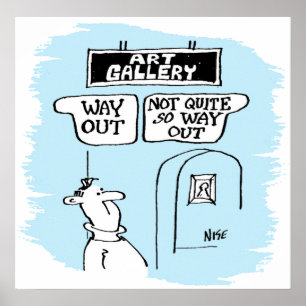 Poster Visitante é abusado de sinais em uma galeria de ar