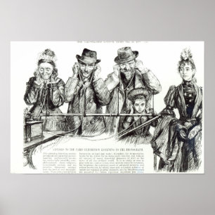 Póster Visitantes à exposição de Paris