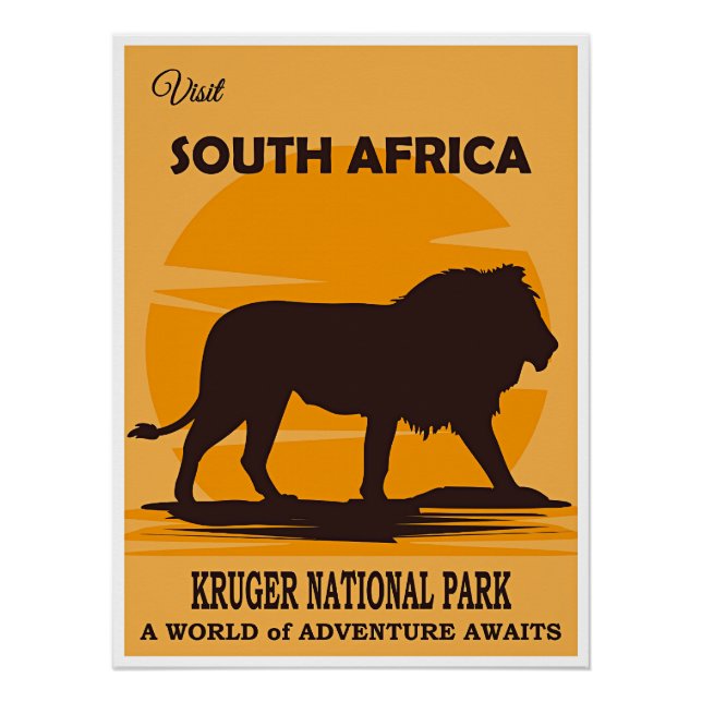 Póster Visite a África do Sul, Parque Nacional de Kruger, (Frente)