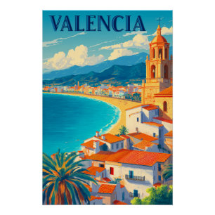 Póster Visite a Espanha de Valencia   Viagem