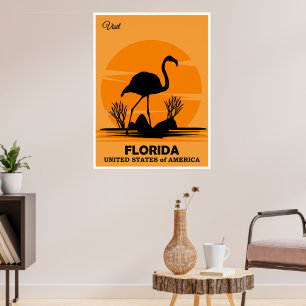 Poster Visite a Flórida, pôster de viagem,