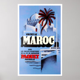 Poster Visite a viagens vintage de Marrocos