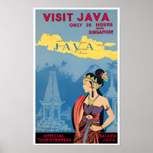 Poster Visite a viagens vintage Java