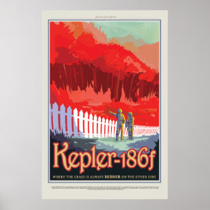 Poster Visite a Viagens vintage Kepler 186f da NASA