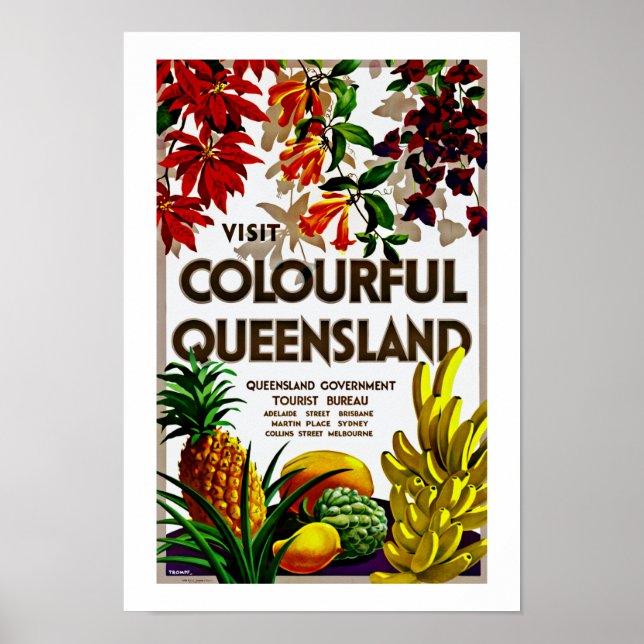 Póster Visite Colorido Queensland (Frente)