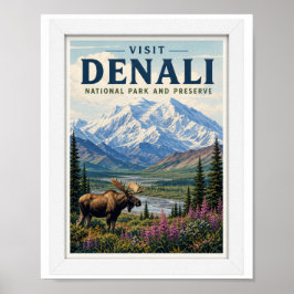 Poster Visite Denali National Park e Preserve Viagem 