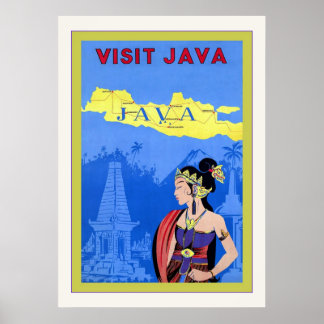Póster Visite Java ~ Viagens vintage