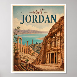Poster Visite Jordan Travel Vintage