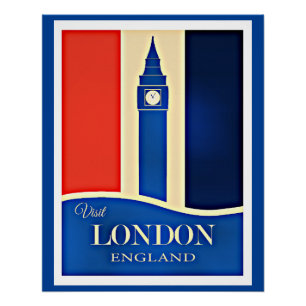 Póster Visite Londres, Inglaterra
