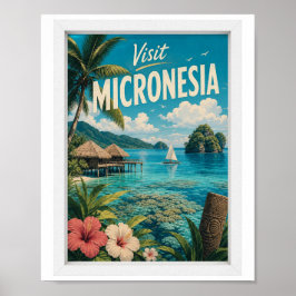Poster Visite Micronesia Viagens Vintage