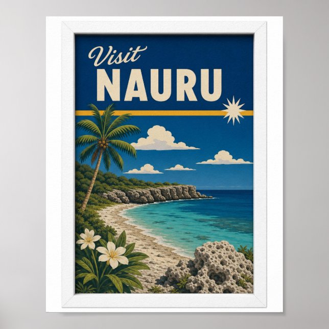 Poster Visite Nauru Travel Vintage (Frente)