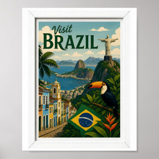 Poster Visite o Brasil Viagens Vintage